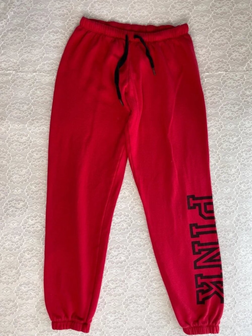 pink red joggers